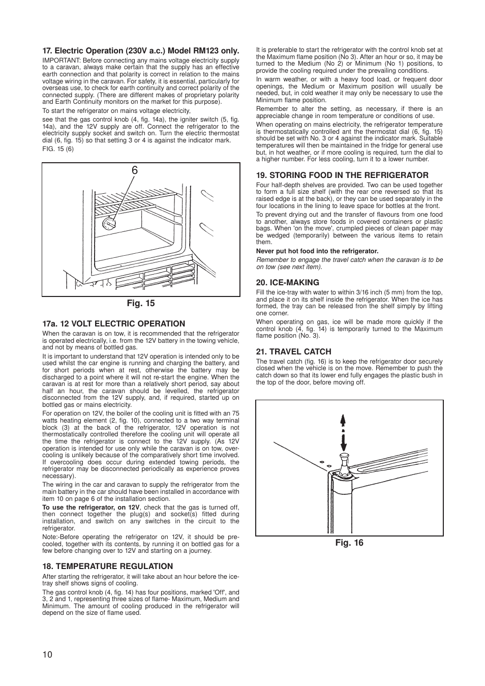 Fig. 15 fig. 16 | Dometic RM 123E User Manual | Page 10 / 12