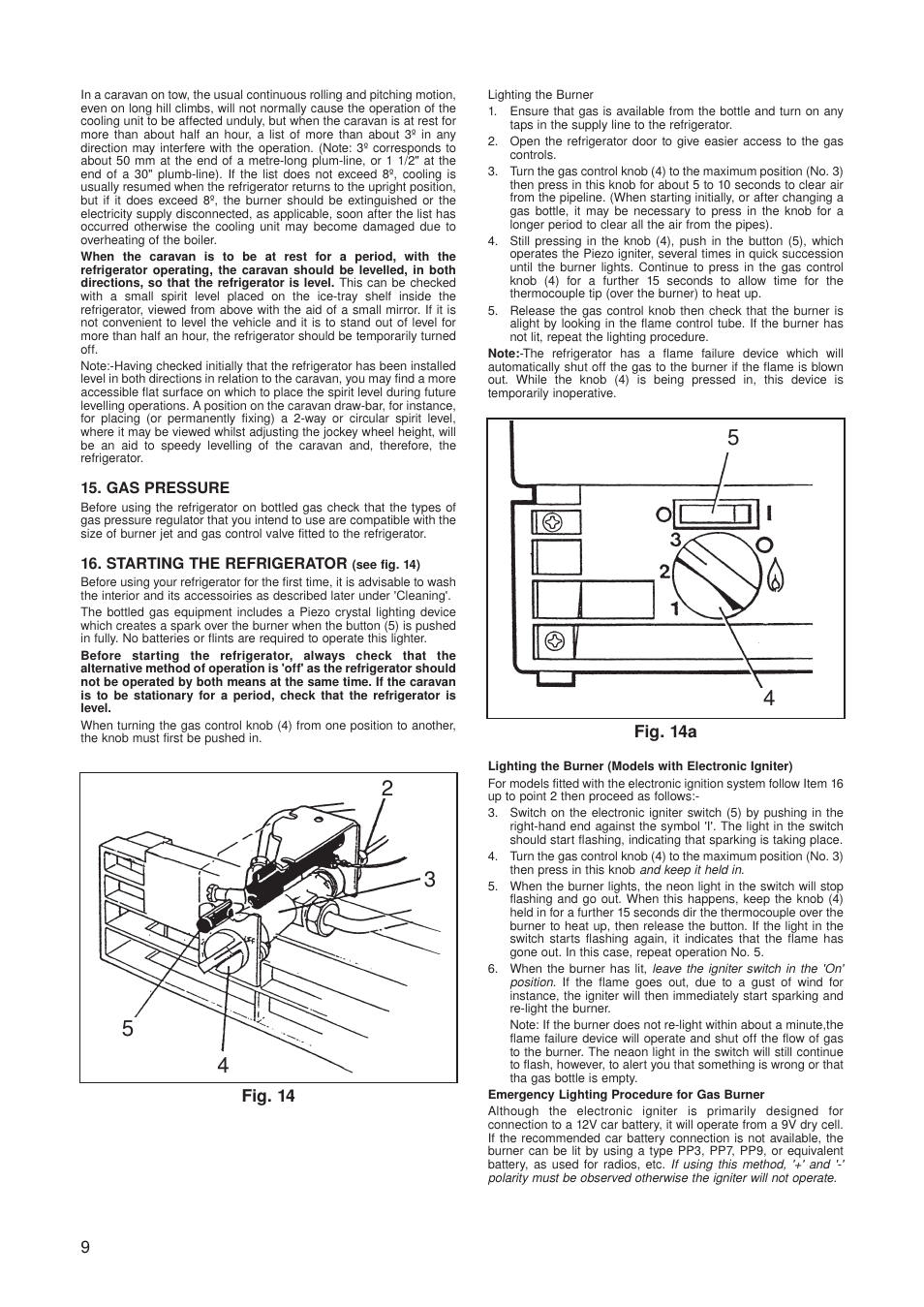 Fig. 14 fig. 14a | Dometic RM 123E User Manual | Page 9 / 12