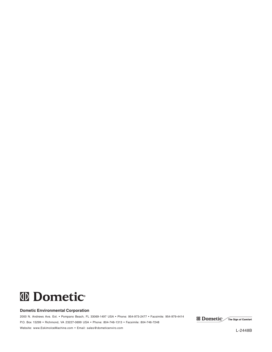 Dometic Eskimo Ice Remote Ice Crushing System User Manual | Page 28 / 28