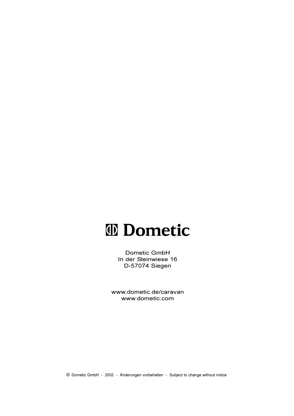 Dometic RM 4361NDM User Manual | Page 8 / 8