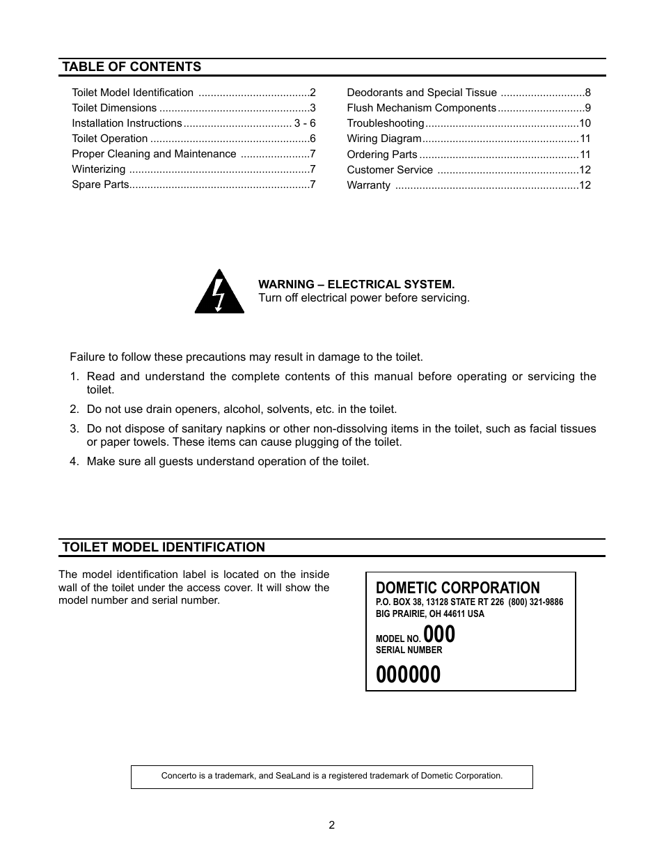 Dometic 3200 Series User Manual | Page 2 / 12
