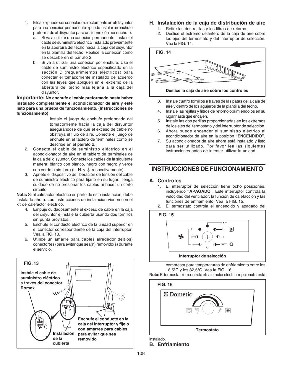 Instrucciones de funcionamiento | Dometic CARAVAN B3200 User Manual | Page 107 / 120