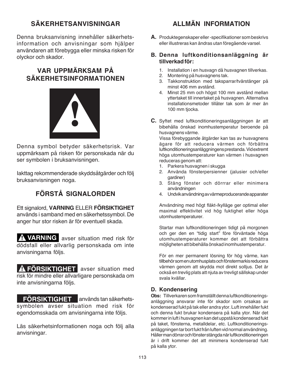 Dometic CARAVAN B3200 User Manual | Page 112 / 120