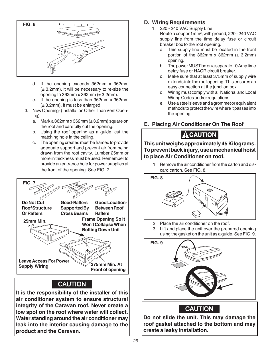 Caution | Dometic CARAVAN B3200 User Manual | Page 25 / 120