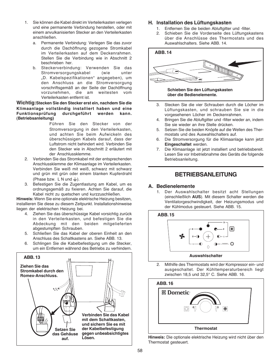 Betriebsanleitung | Dometic CARAVAN B3200 User Manual | Page 57 / 120