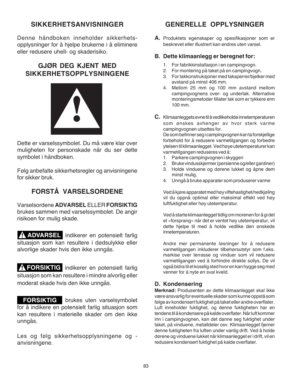Dometic CARAVAN B3200 User Manual | Page 82 / 120