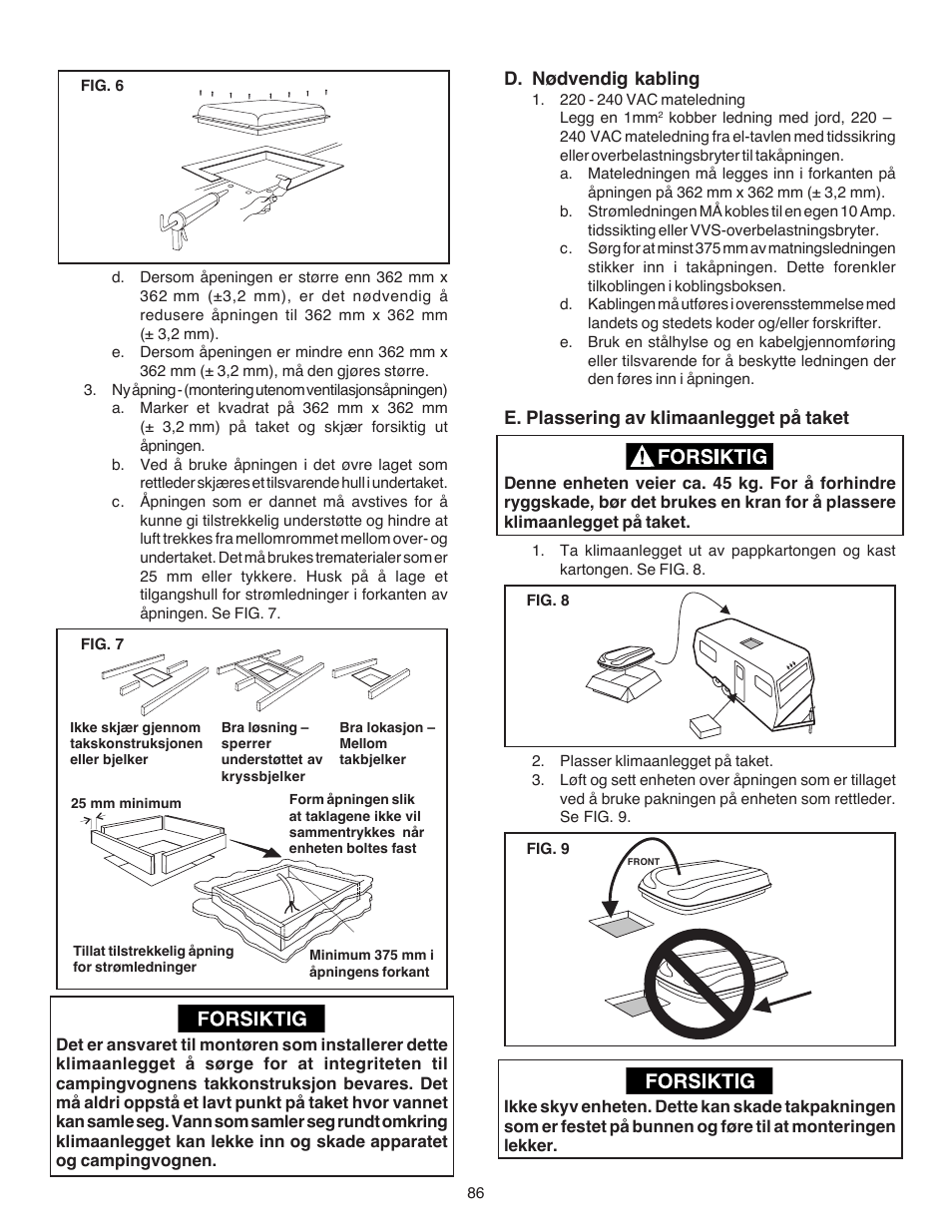 Dometic CARAVAN B3200 User Manual | Page 85 / 120