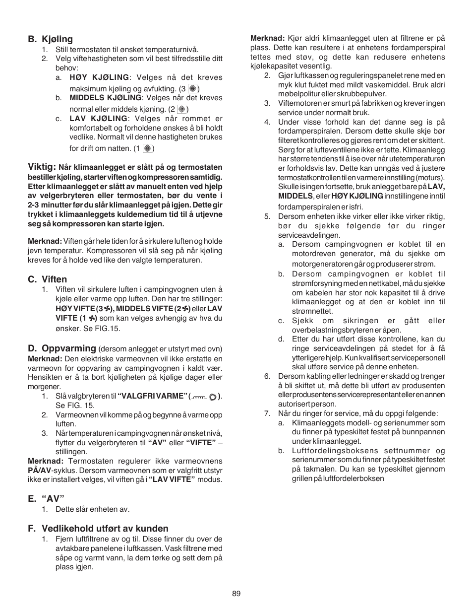 Dometic CARAVAN B3200 User Manual | Page 88 / 120