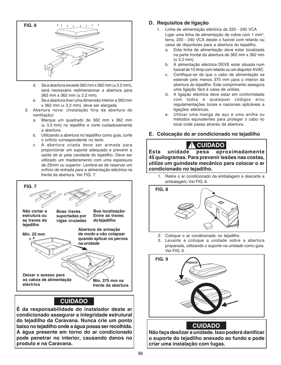 Cuidado | Dometic CARAVAN B3200 User Manual | Page 95 / 120