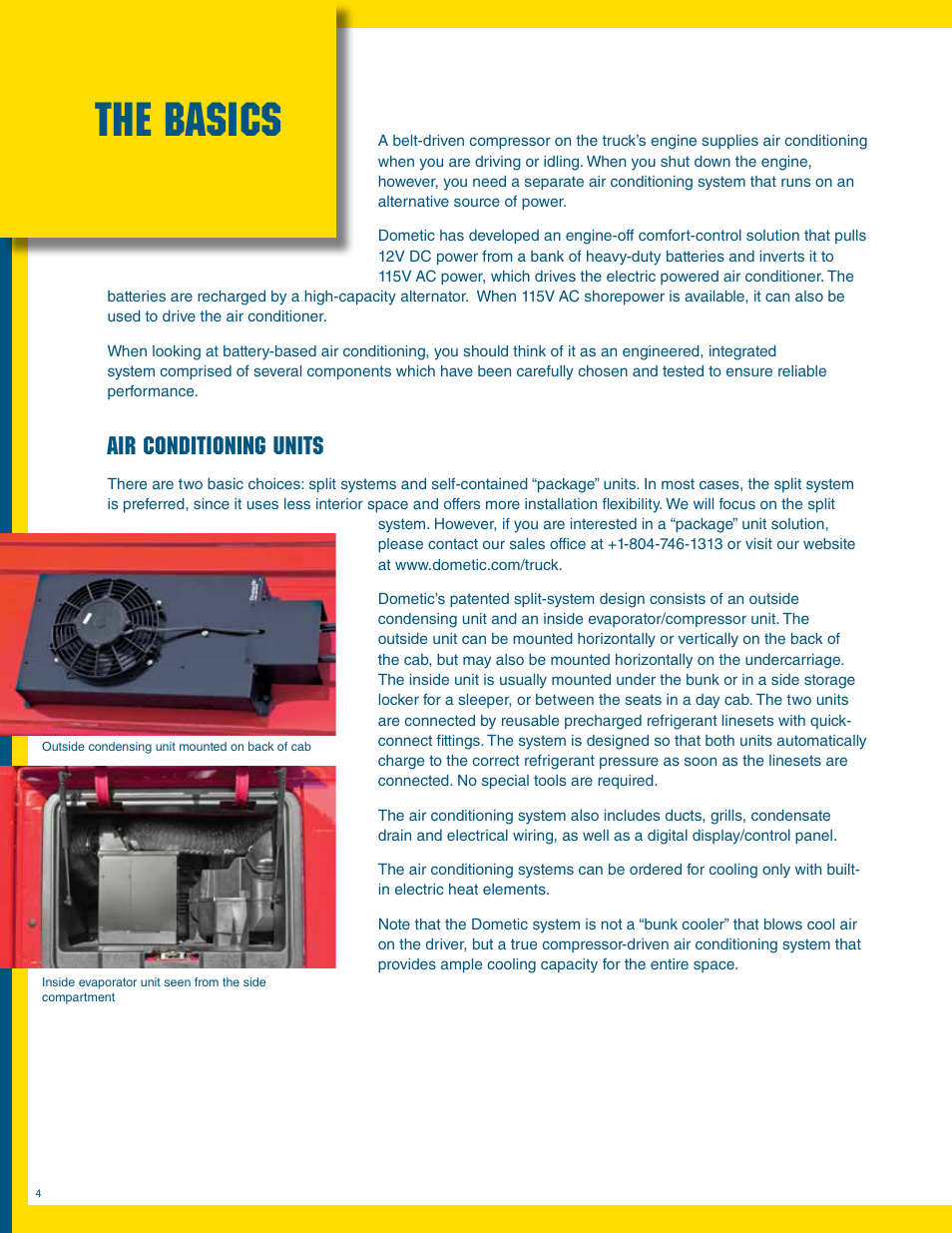 The basics, Air conditioning units | Dometic Battery-Powered Auxiliary Air Conditioning System User Manual | Page 4 / 12