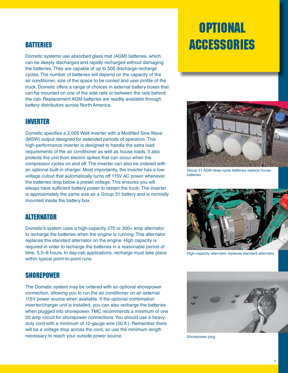 Optional accessories | Dometic Battery-Powered Auxiliary Air Conditioning System User Manual | Page 5 / 12