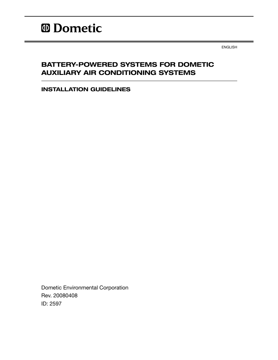 Dometic 2597 User Manual | Page 2 / 20