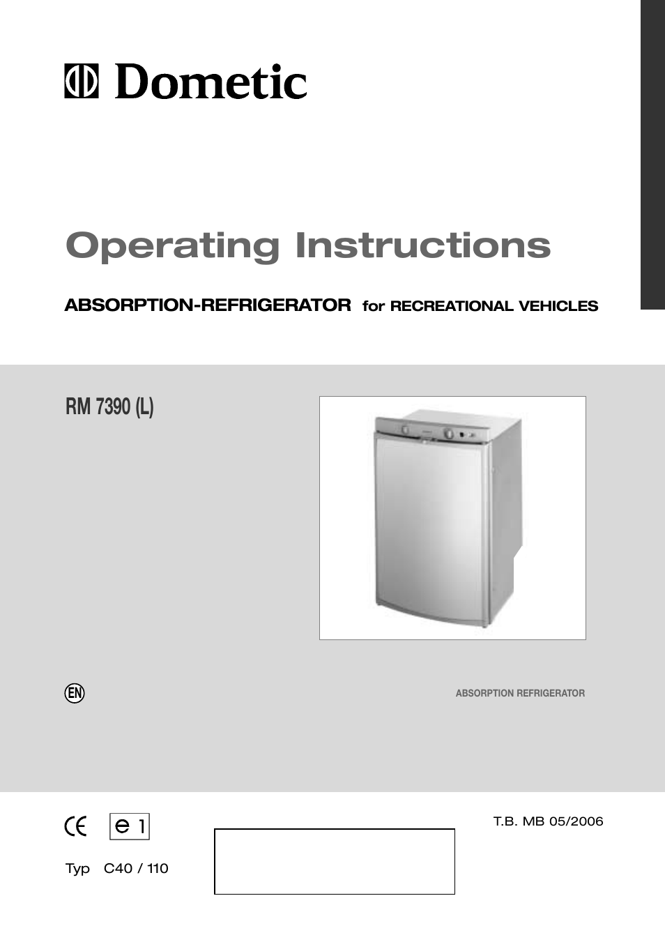 Dometic RM 7390 (L) User Manual | 30 pages