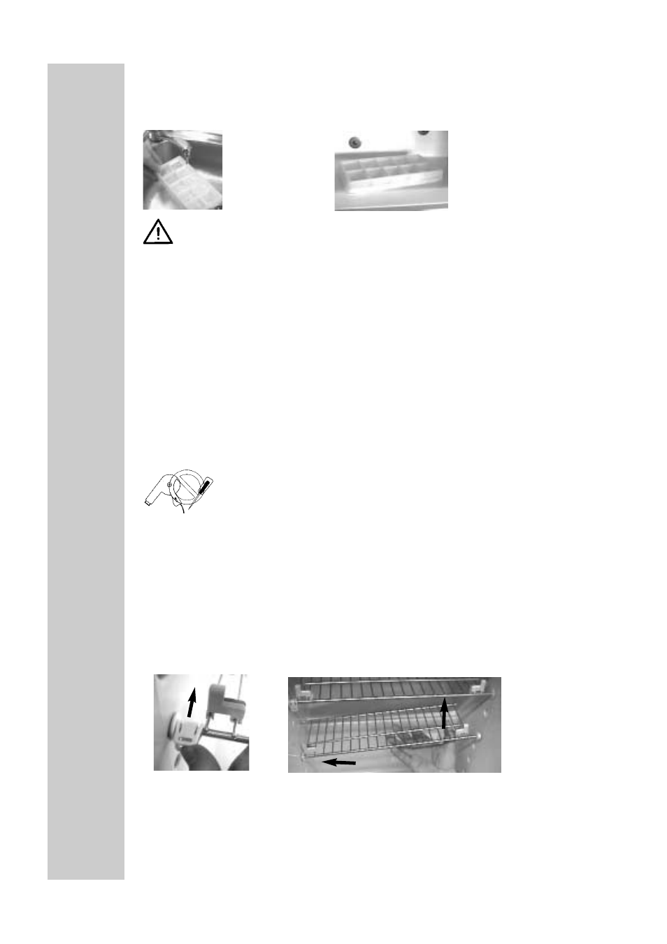 Making ice cubes, Defrosting, Positioning the storage rack | Dometic RM 7390 (L) User Manual | Page 10 / 30