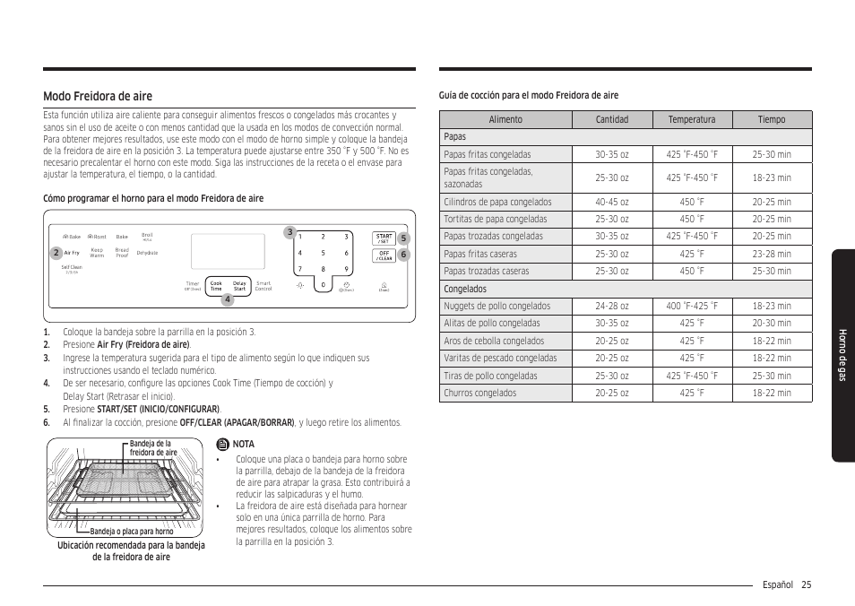 Modo freidora de aire | Samsung 30 Inch Freestanding Gas Smart Range Owners Guide User Manual | Page 81 / 164