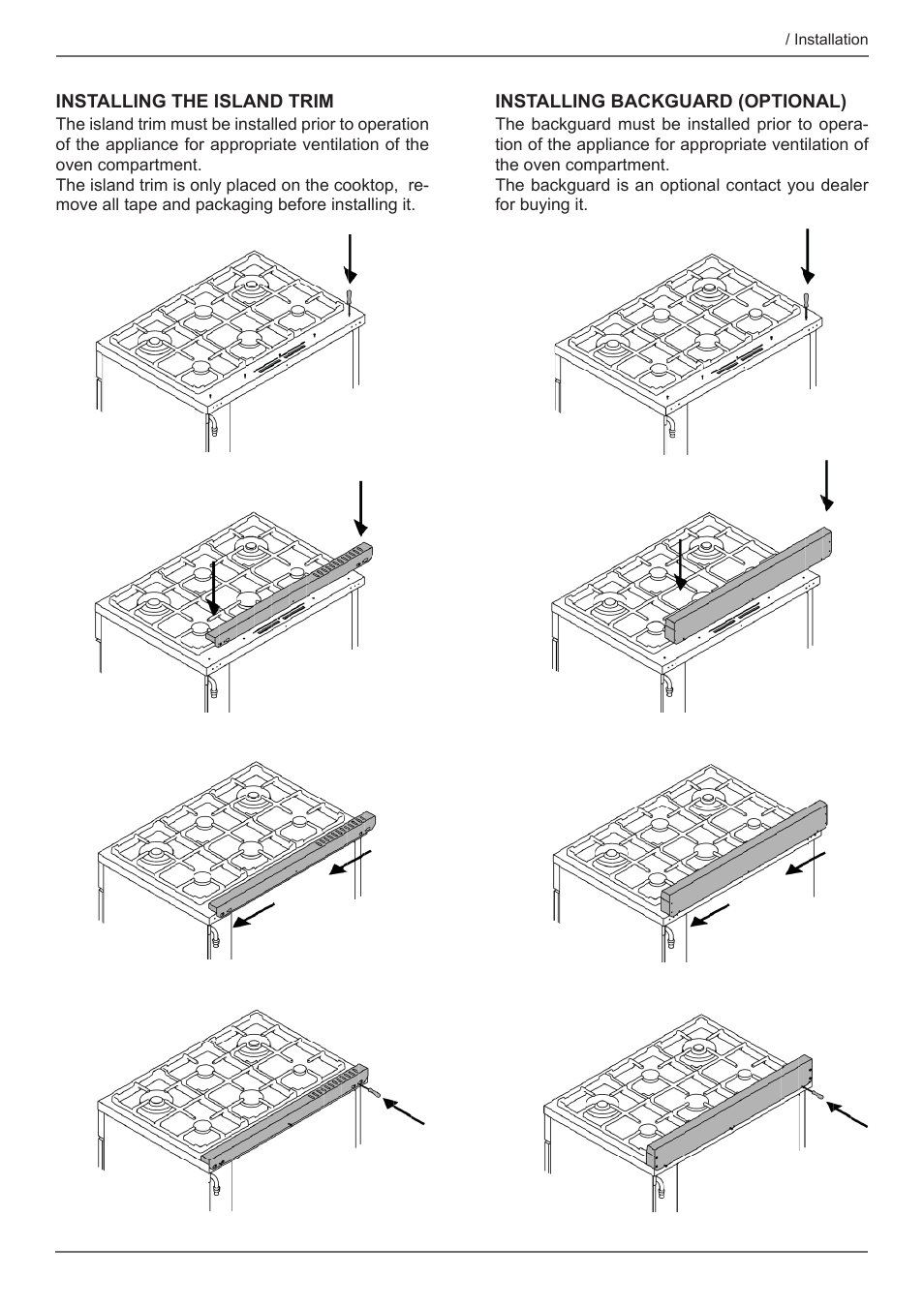 Bertazzoni Master Series 36 Inch Freestanding Induction Range Installation Instructions User Manual | Page 15 / 36