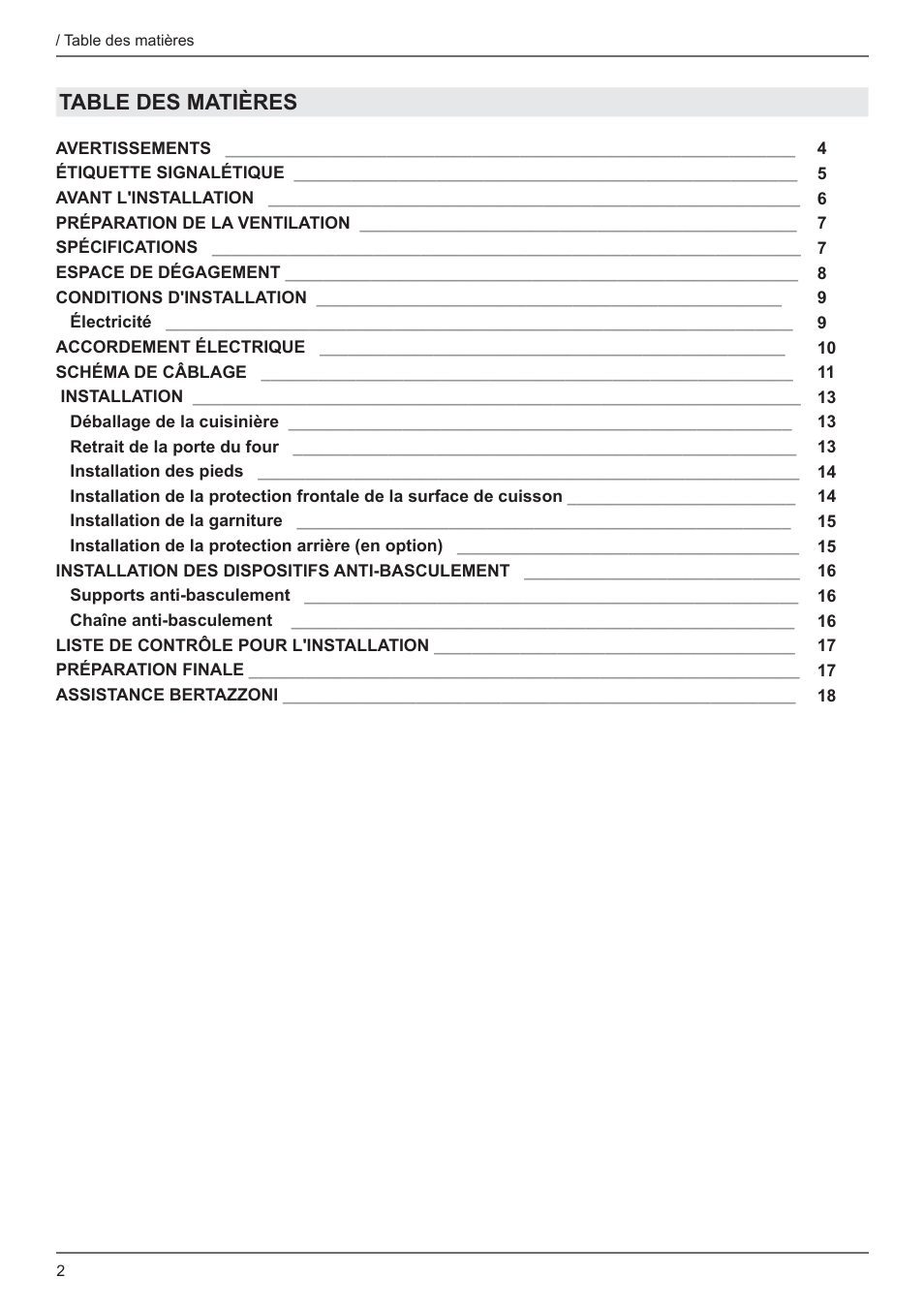 Bertazzoni Master Series 36 Inch Freestanding Induction Range Installation Instructions User Manual | Page 20 / 36