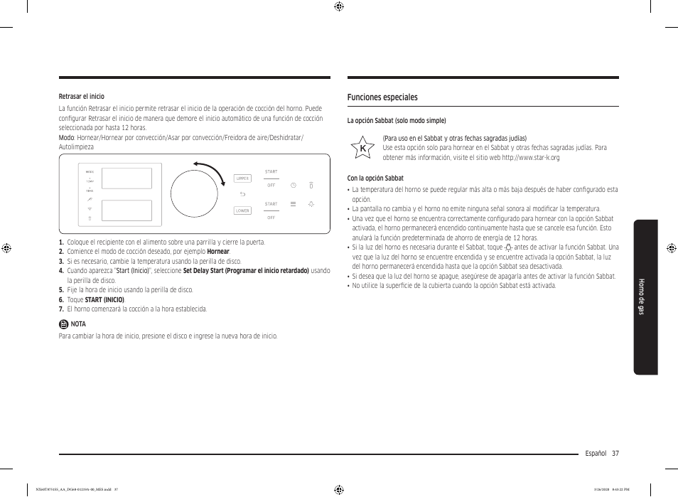 Funciones especiales | Samsung 30 Inch Slide-in Gas Smart Range Owner Manual User Manual | Page 101 / 192