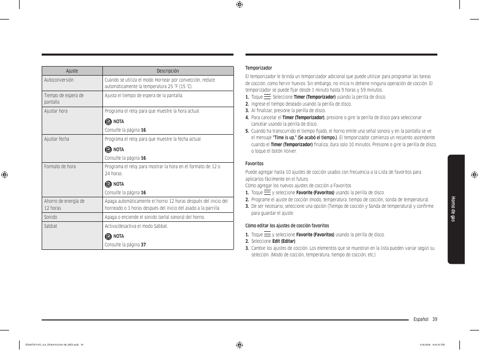 Samsung 30 Inch Slide-in Gas Smart Range Owner Manual User Manual | Page 103 / 192