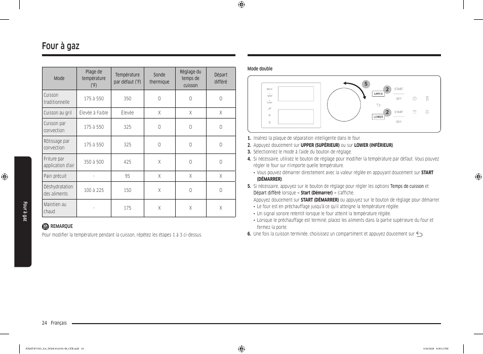 Four à gaz | Samsung 30 Inch Slide-in Gas Smart Range Owner Manual User Manual | Page 152 / 192