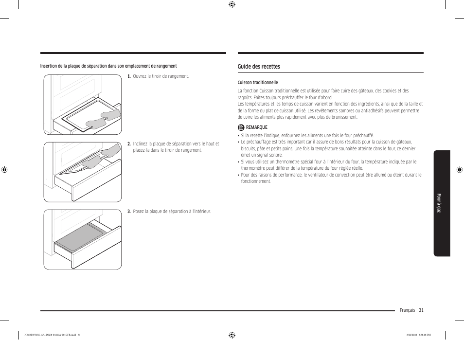 Guide des recettes | Samsung 30 Inch Slide-in Gas Smart Range Owner Manual User Manual | Page 159 / 192