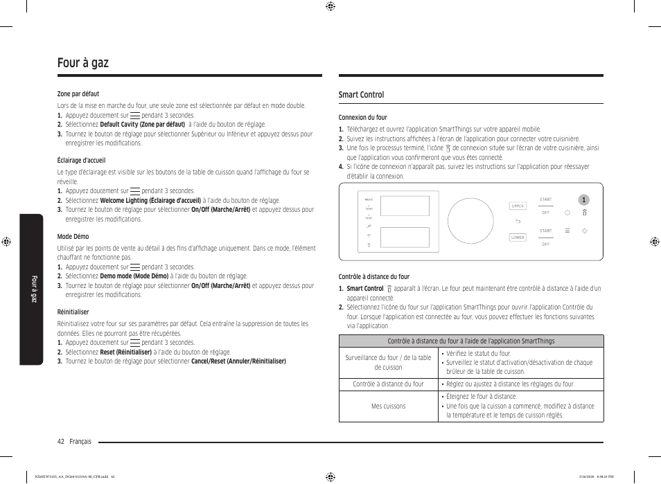 Smart control, Four à gaz | Samsung 30 Inch Slide-in Gas Smart Range Owner Manual User Manual | Page 170 / 192