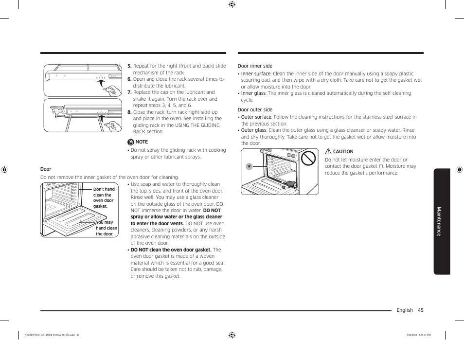 Samsung 30 Inch Slide-in Gas Smart Range Owner Manual User Manual | Page 45 / 192