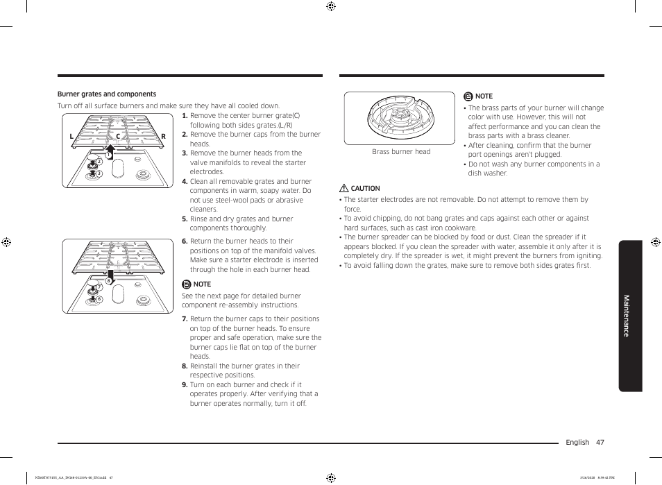 Samsung 30 Inch Slide-in Gas Smart Range Owner Manual User Manual | Page 47 / 192