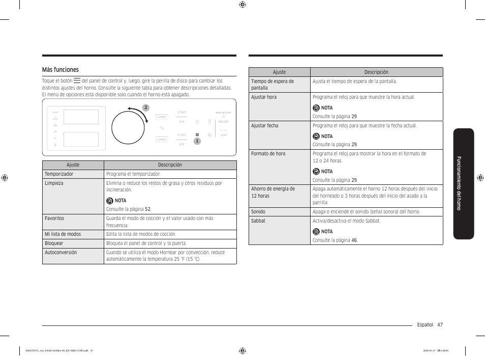 Más funciones | Samsung 30 Inch Slide-in Electric Smart Range Owner Manual User Manual | Page 119 / 216