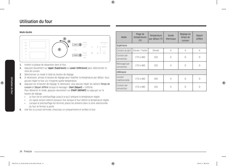 Utilisation du four | Samsung 30 Inch Slide-in Electric Smart Range Owner Manual User Manual | Page 178 / 216