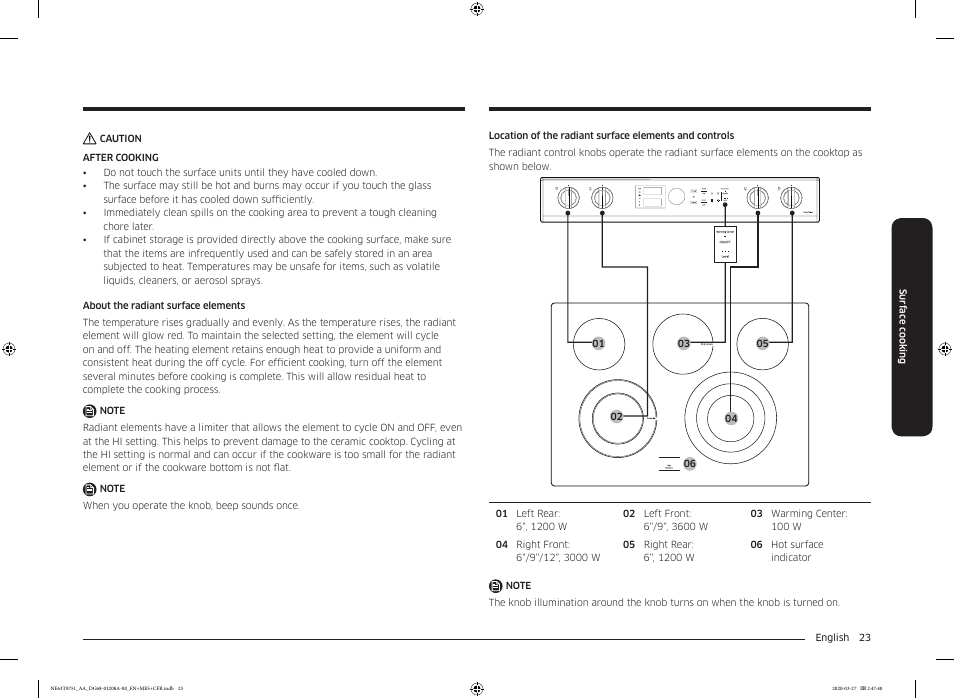 Samsung 30 Inch Slide-in Electric Smart Range Owner Manual User Manual | Page 23 / 216