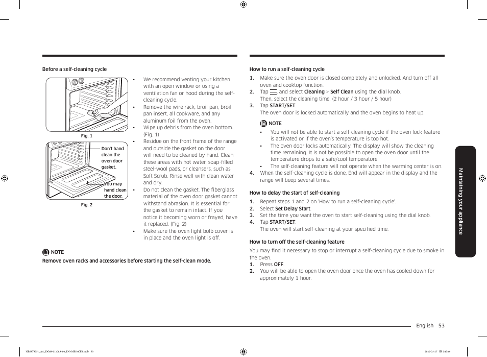 Samsung 30 Inch Slide-in Electric Smart Range Owner Manual User Manual | Page 53 / 216