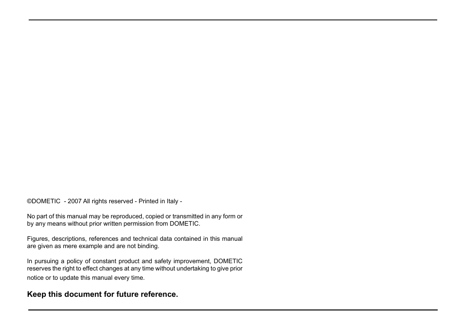 Keep this document for future reference | Dometic TEC 40D User Manual | Page 3 / 28