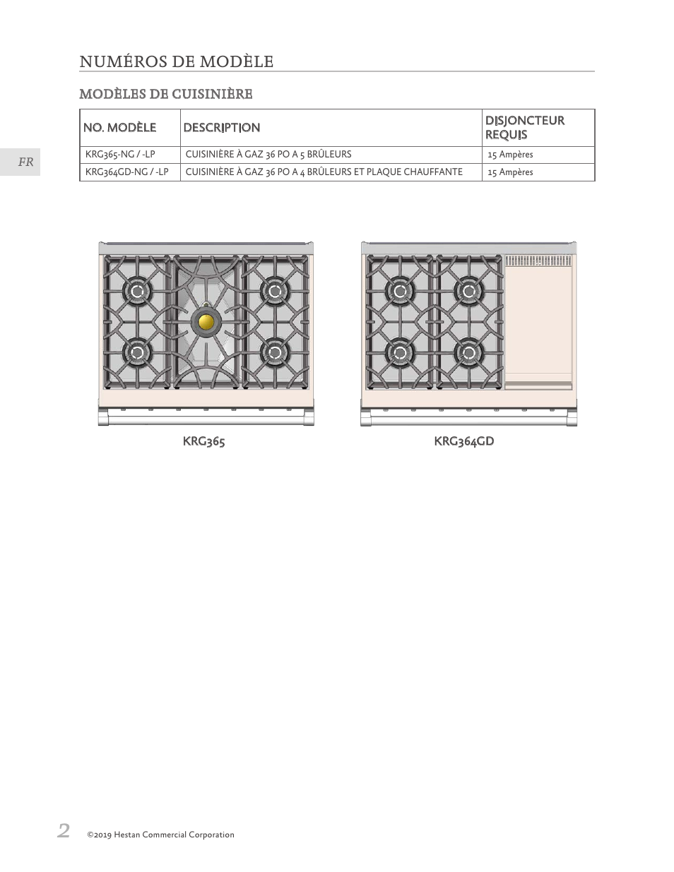 Numéros de modèle | Hestan 30 Inch Freestanding Professional Gas Range Installation Manual User Manual | Page 22 / 40