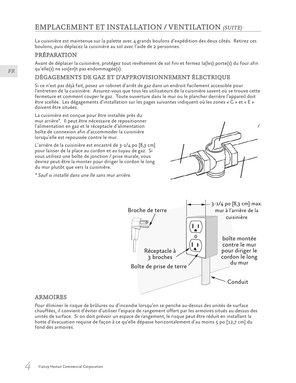 Emplacement et installation / ventilation | Hestan 30 Inch Freestanding Professional Gas Range Installation Manual User Manual | Page 24 / 40