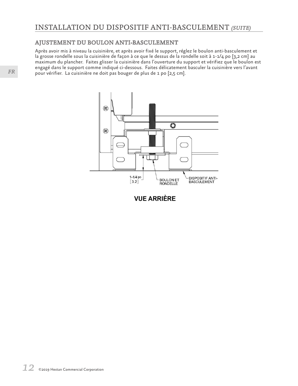 Installation du dispositif anti-basculement | Hestan 30 Inch Freestanding Professional Gas Range Installation Manual User Manual | Page 32 / 40