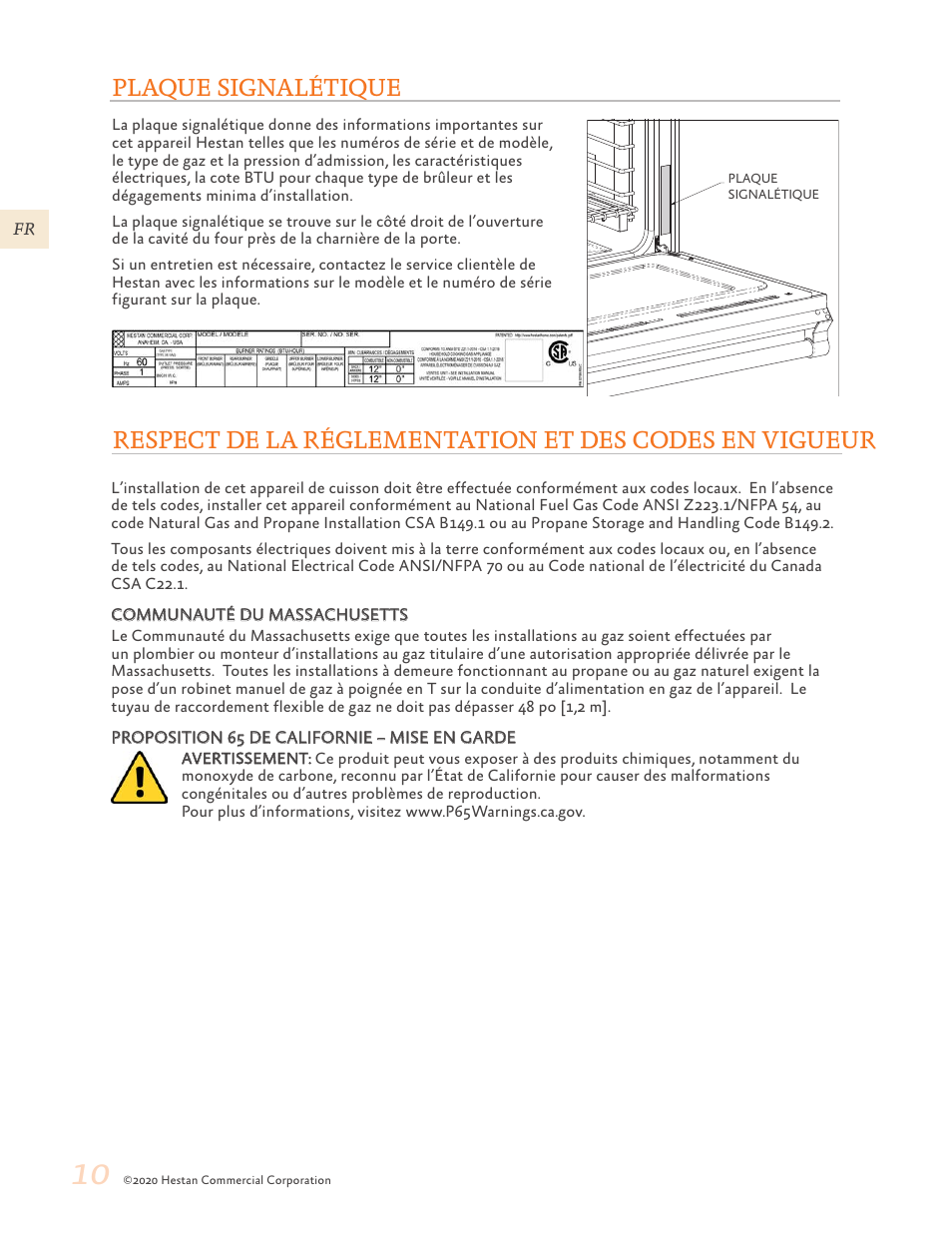 Plaque signalétique | Hestan 30 Inch Freestanding Professional Gas Range Use and Care Manual User Manual | Page 50 / 80