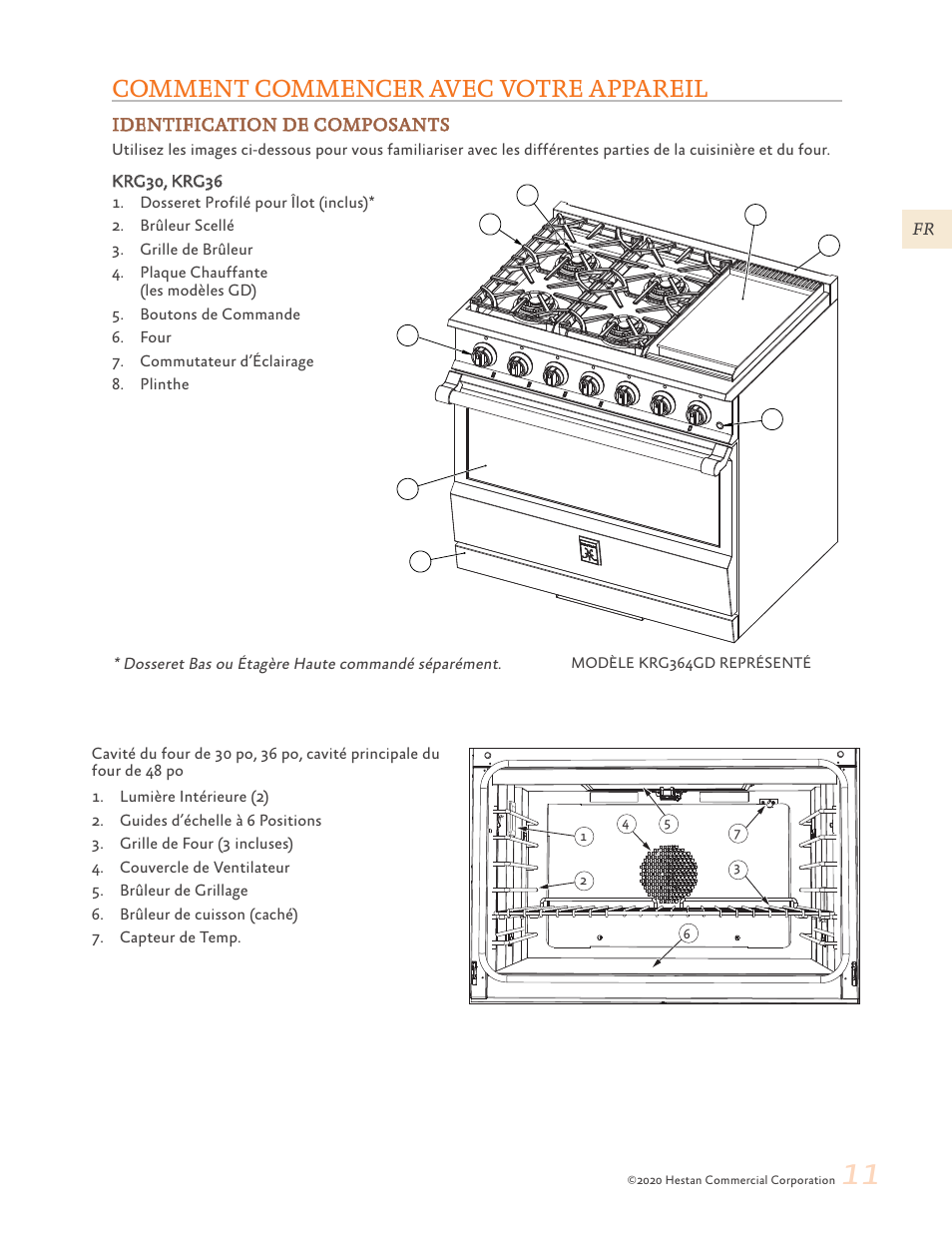 Comment commencer avec votre appareil, 11 comment commencer avec votre appareil | Hestan 30 Inch Freestanding Professional Gas Range Use and Care Manual User Manual | Page 51 / 80