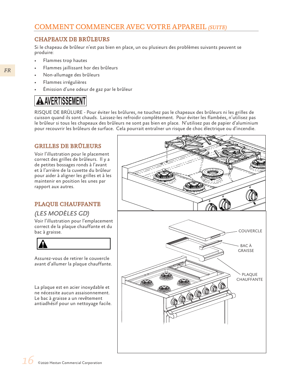 Précaution, Comment commencer avec votre appareil | Hestan 30 Inch Freestanding Professional Gas Range Use and Care Manual User Manual | Page 56 / 80