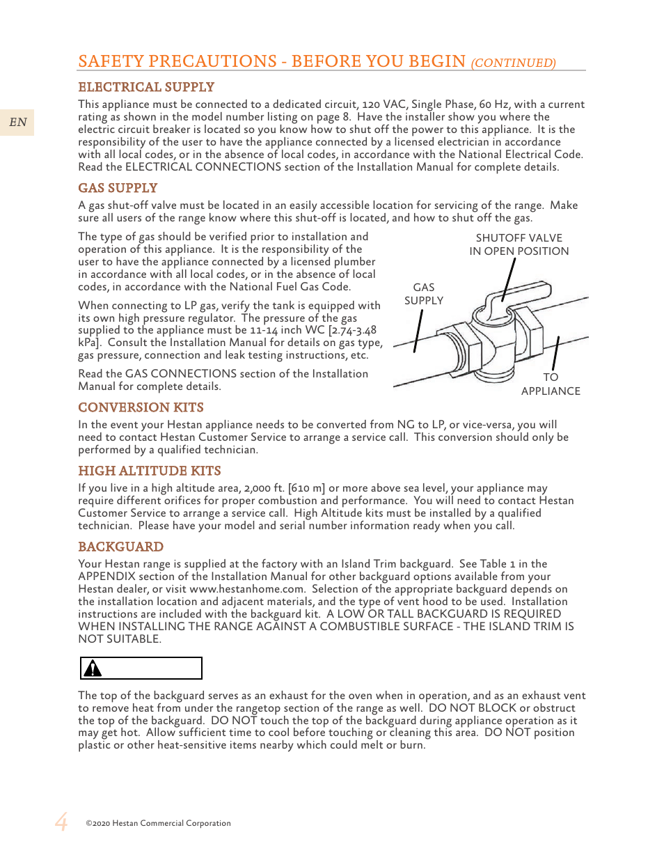 Caution, Safety precautions - before you begin | Hestan 30 Inch Freestanding Professional Gas Range Use and Care Manual User Manual | Page 6 / 80