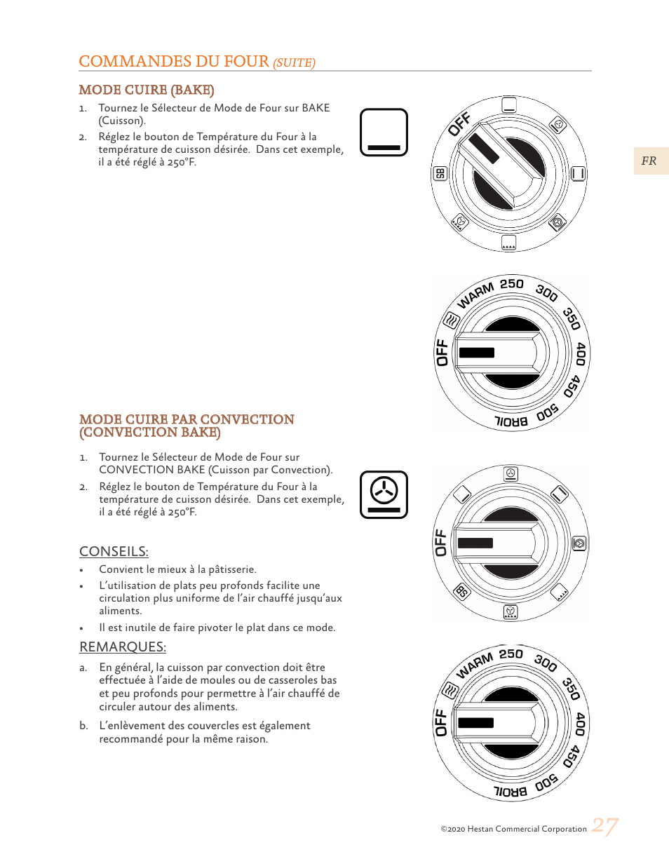 Commandes du four | Hestan 30 Inch Freestanding Professional Gas Range Use and Care Manual User Manual | Page 67 / 80