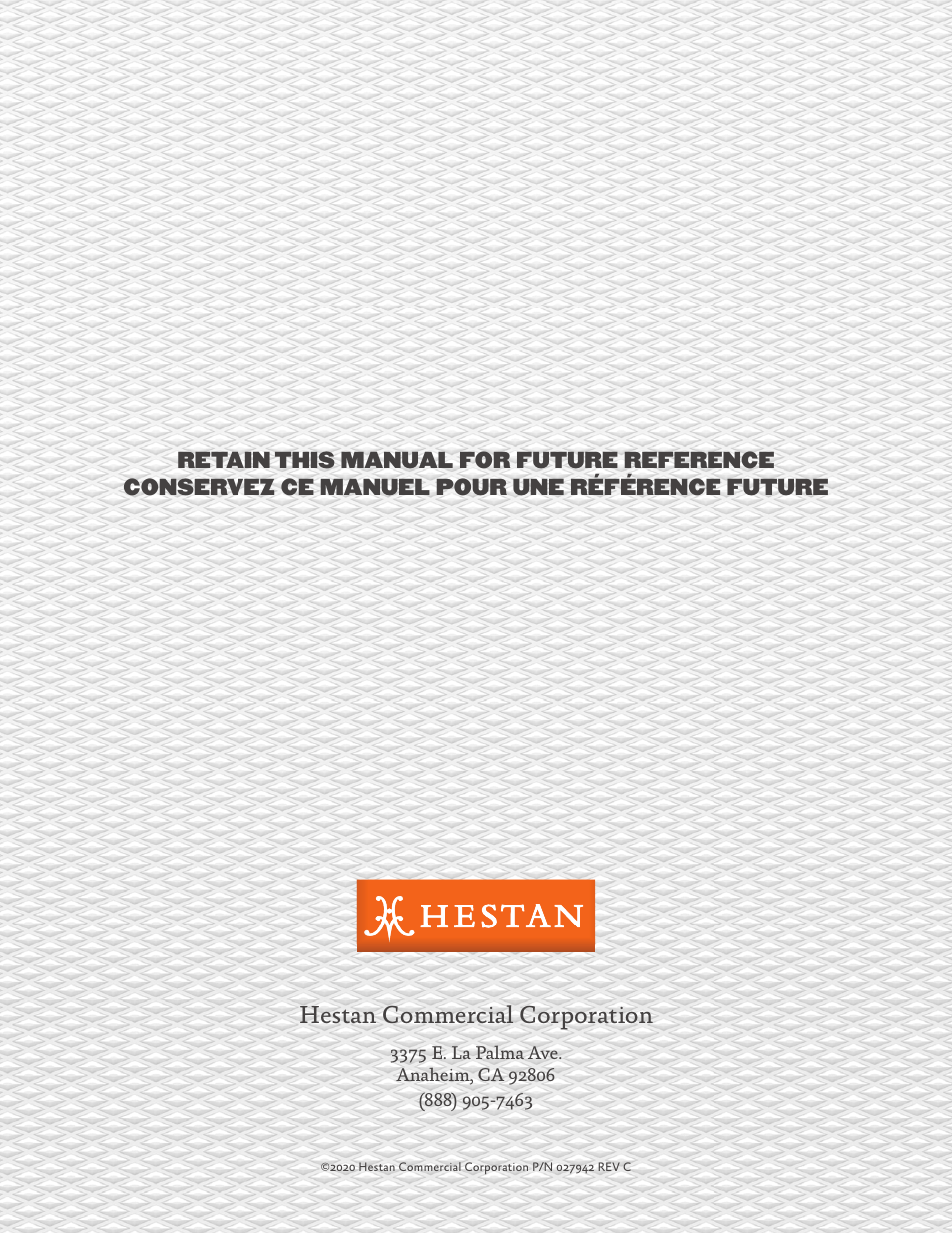 Hestan commercial corporation | Hestan 30 Inch Freestanding Professional Gas Range Use and Care Manual User Manual | Page 80 / 80