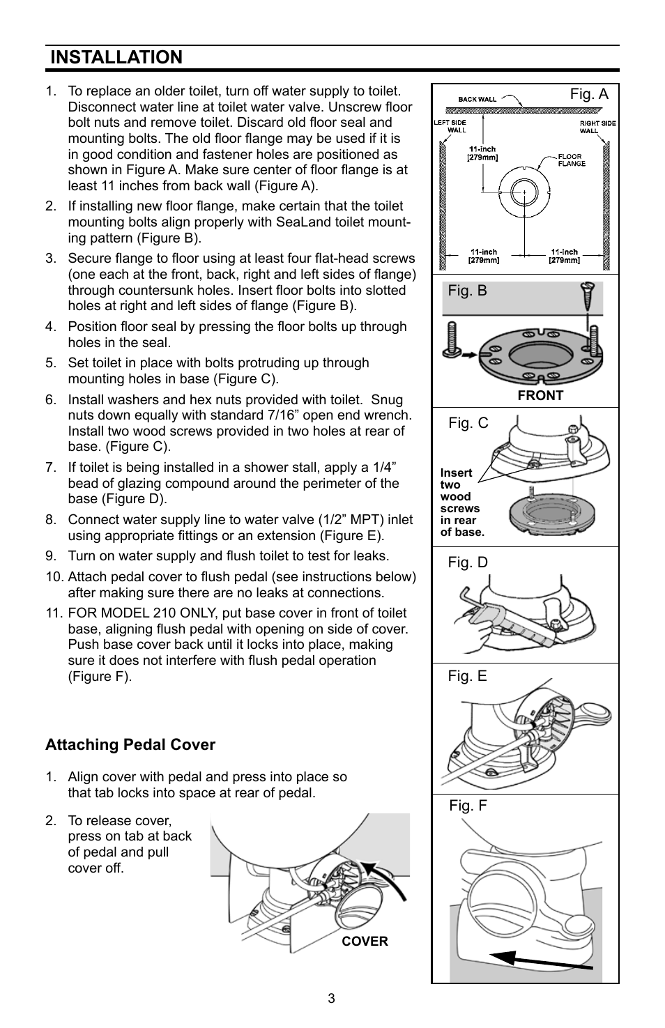 Installation | Dometic SEALAND 110 User Manual | Page 3 / 8
