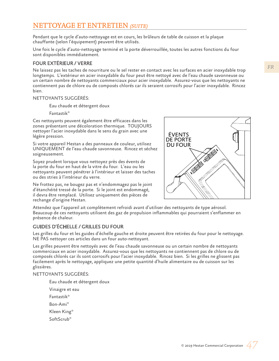 Nettoyage et entretien | Hestan 48 Inch Freestanding Dual Fuel Range Use and Care Manual User Manual | Page 103 / 112