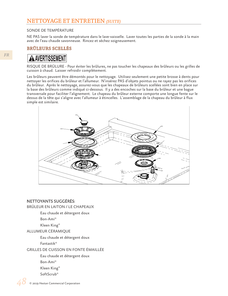 Nettoyage et entretien | Hestan 48 Inch Freestanding Dual Fuel Range Use and Care Manual User Manual | Page 104 / 112