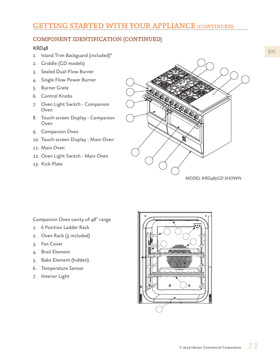 Getting started with your appliance | Hestan 48 Inch Freestanding Dual Fuel Range Use and Care Manual User Manual | Page 13 / 112