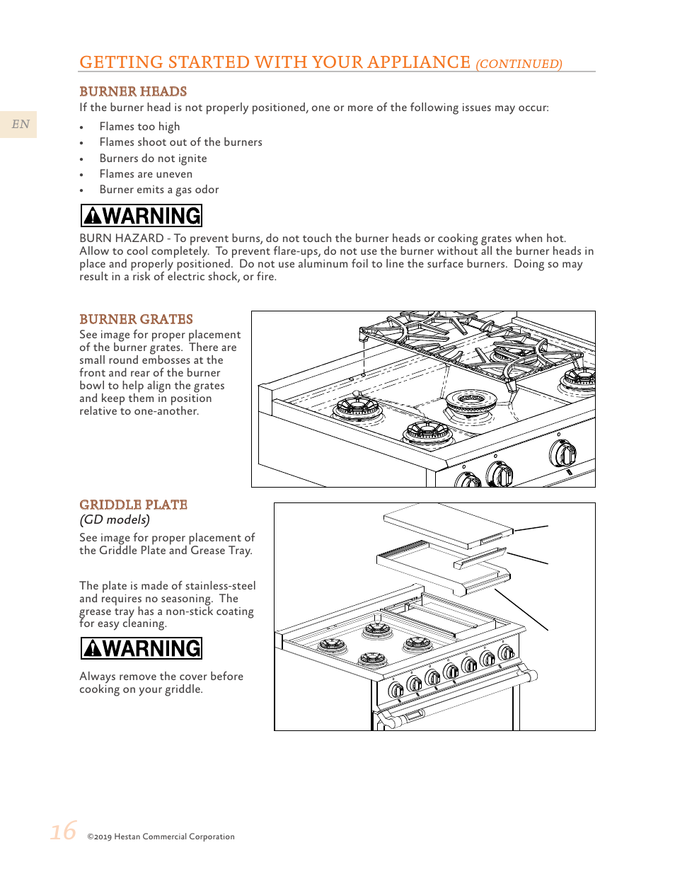 Getting started with your appliance | Hestan 48 Inch Freestanding Dual Fuel Range Use and Care Manual User Manual | Page 18 / 112