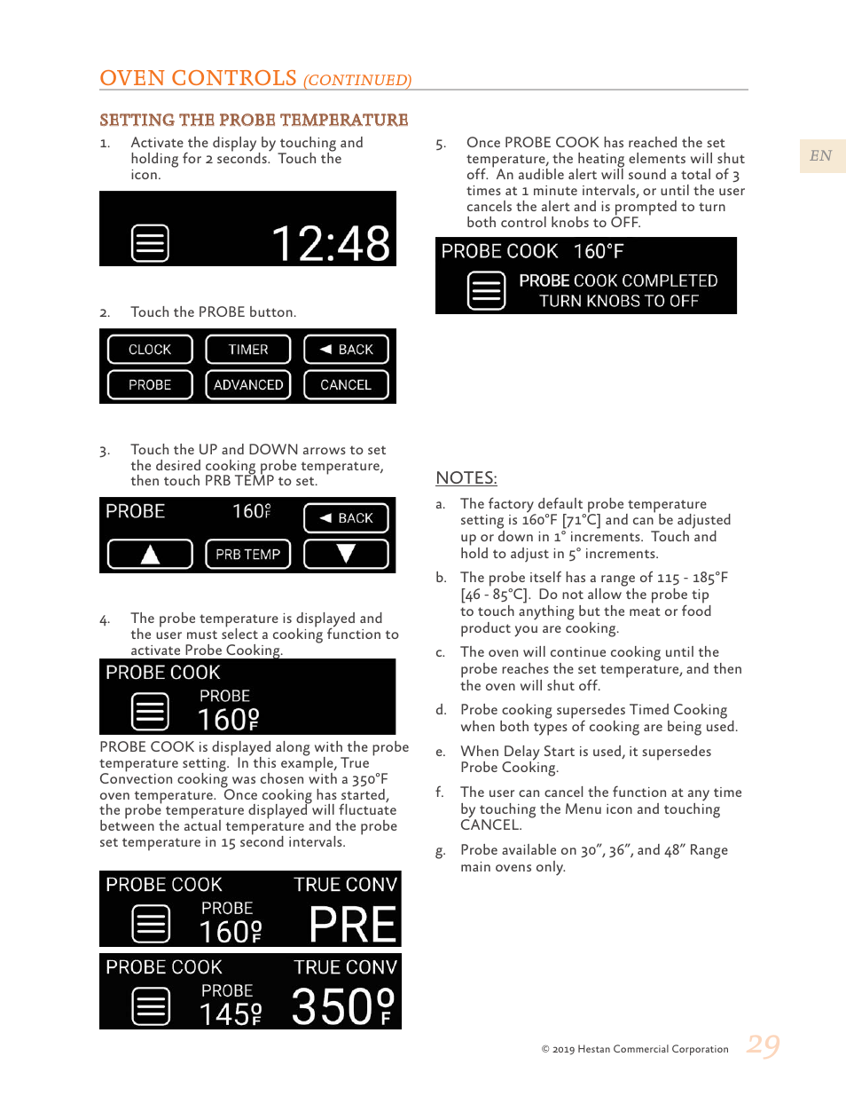 Oven controls | Hestan 48 Inch Freestanding Dual Fuel Range Use and Care Manual User Manual | Page 31 / 112