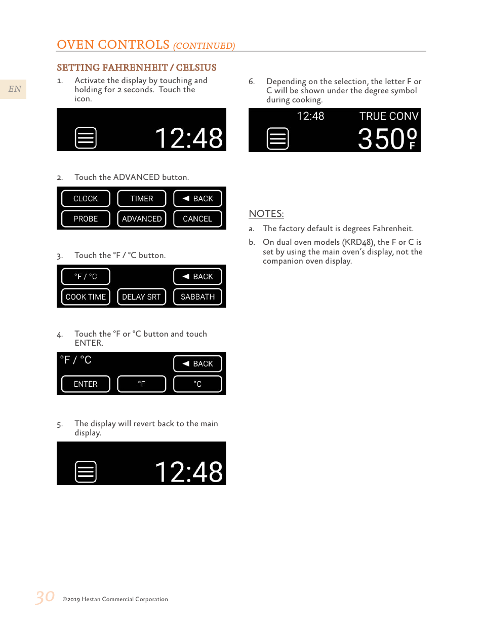 Oven controls | Hestan 48 Inch Freestanding Dual Fuel Range Use and Care Manual User Manual | Page 32 / 112