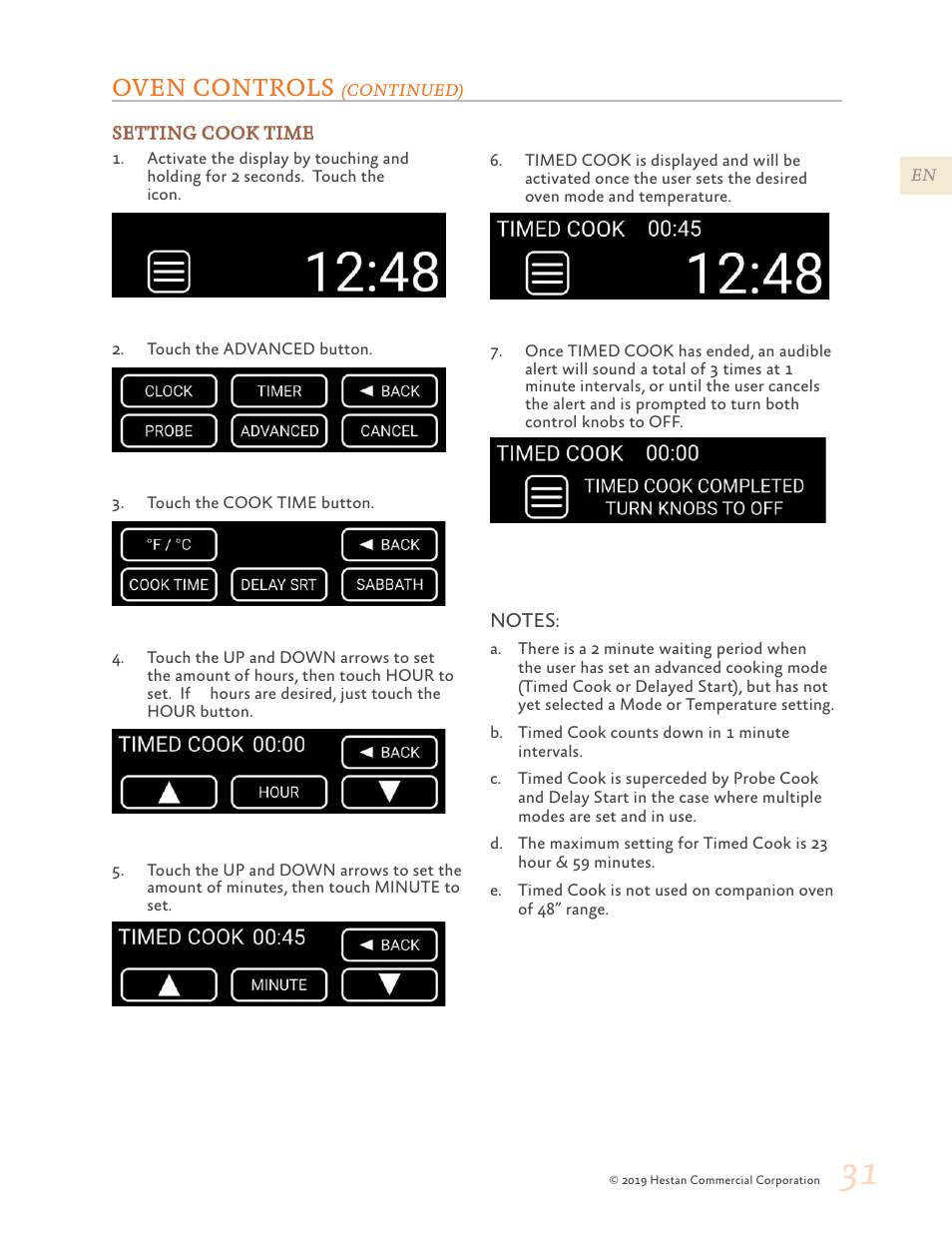 Oven controls | Hestan 48 Inch Freestanding Dual Fuel Range Use and Care Manual User Manual | Page 33 / 112